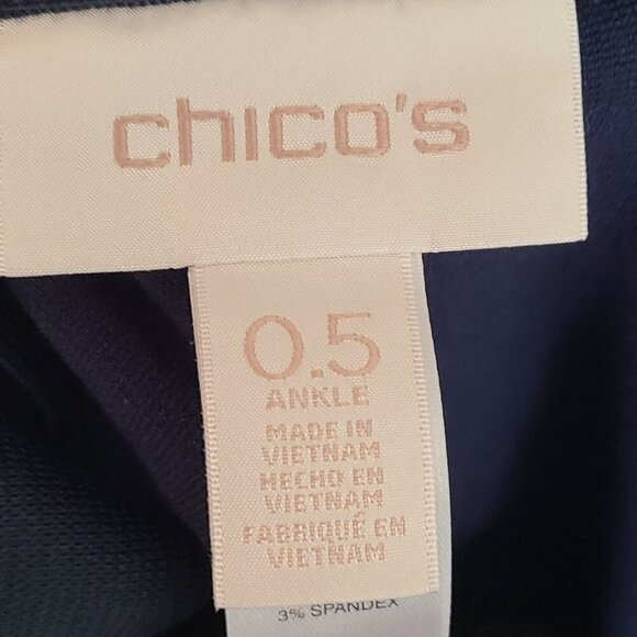 Chico's Women's Dress Ponte Knit Pants  NavyBlue Size S Pull On Strech Office - Picture 6 of 7